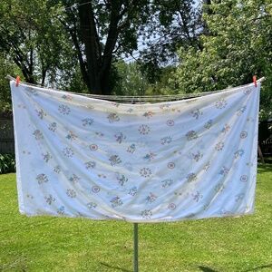 Lightweight Vintage Floral Cotton Satin Trim Blanket